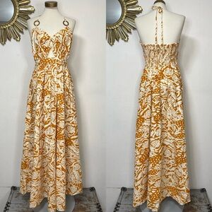 Aakaa Sunshine Halter Maxi Dress